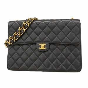 Chanel Shoulder Bag, Large Matelassé, Double Chain, Caviar Leather, Black, Wo...